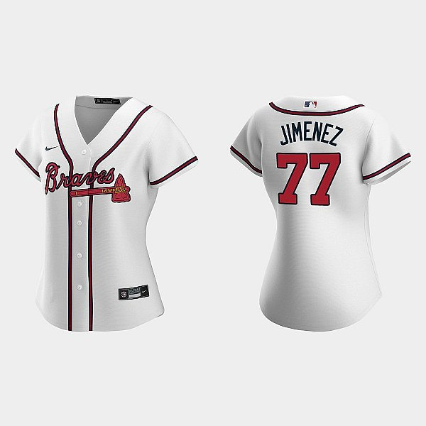  Womens Atlanta Braves #77 Joe Jimenez Nike Home White CoolBase Jersey 