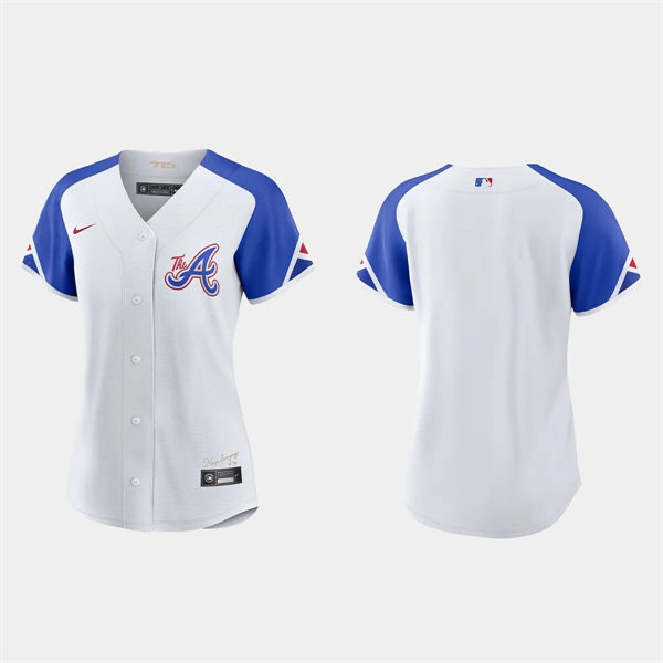  Womens Atlanta Braves Blank White 2023 City Connect Jersey 
