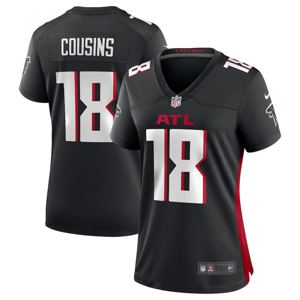  Womens Atlanta Falcons #18 Kirk Cousins Nike Black Limited Jersey 