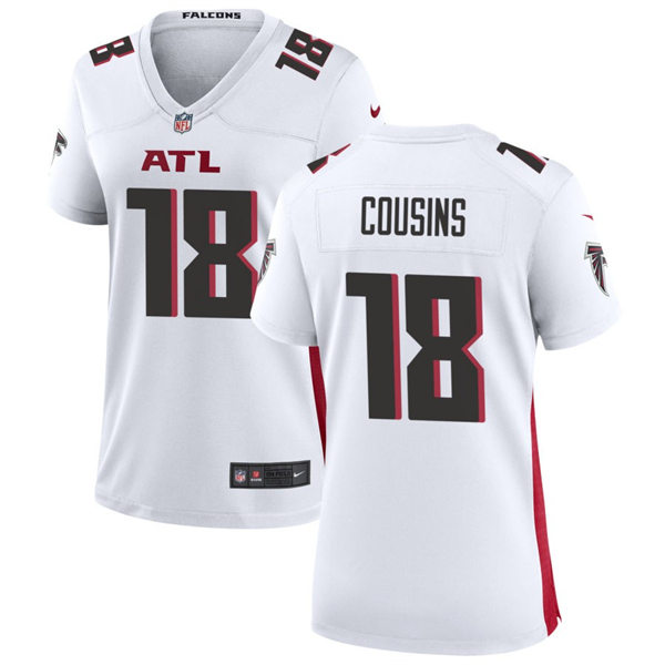  Womens Atlanta Falcons #18 Kirk Cousins Nike White Limited Jersey 