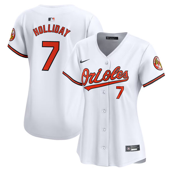  Womens Baltimore Orioles #7 Jackson Holliday Nike Home White Limited Jersey 