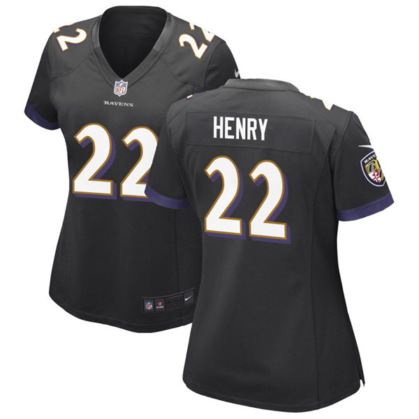  Womens Baltimore Ravens #22 Derrick Henry Nike Black Limited Jersey 