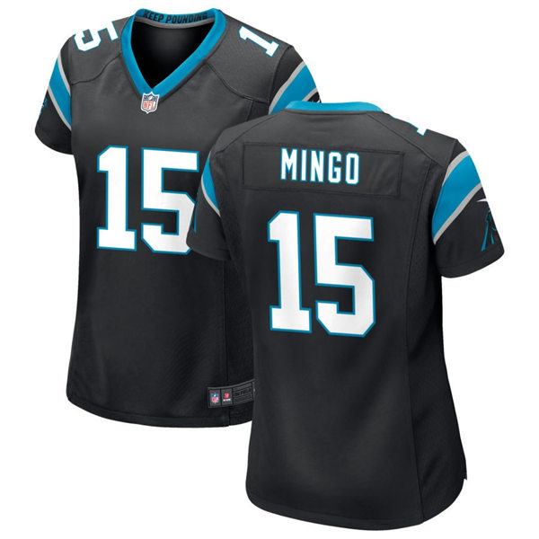  Womens Carolina Panthers #15 Jonathan Mingo Nike Black Limited Jersey 