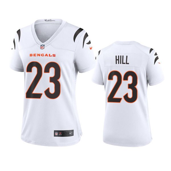  Womens Cincinnati Bengals #23 Daxton Hill Nike White Limited Jersey 