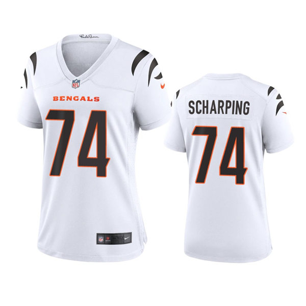  Womens Cincinnati Bengals #74 Max Scharping Nike White Limited Jersey 