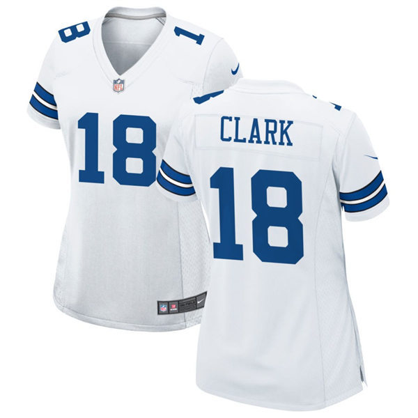  Womens Dallas Cowboys #18 Damone Clark White Limited Jersey 