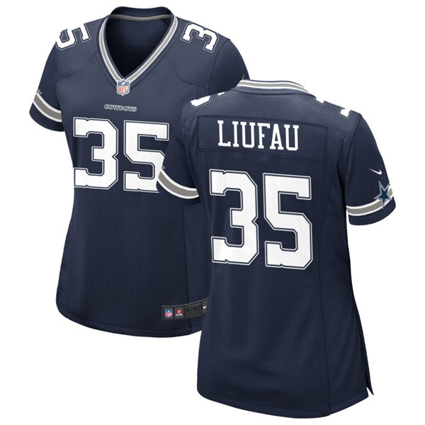  Womens Dallas Cowboys #35 Marist Liufau Navy Team Color Limited Jersey 