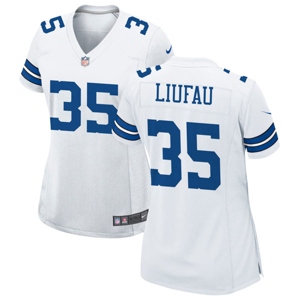  Womens Dallas Cowboys #35 Marist Liufau White Limited Jersey 