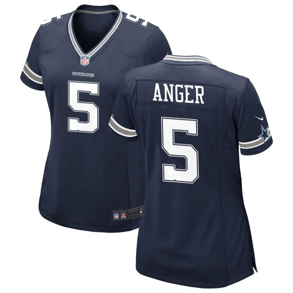  Womens Dallas Cowboys #5 Bryan Anger Navy Team Color Limited Jersey 