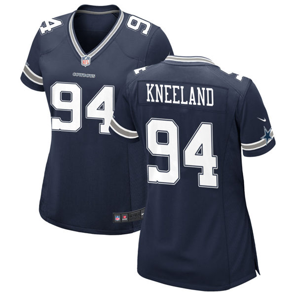  Womens Dallas Cowboys #94 Marshawn Kneeland Navy Team Color Limited Jersey 