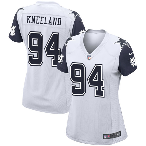  Womens Dallas Cowboys #94 Marshawn Kneeland White Color Rush Legend Player Jersey 