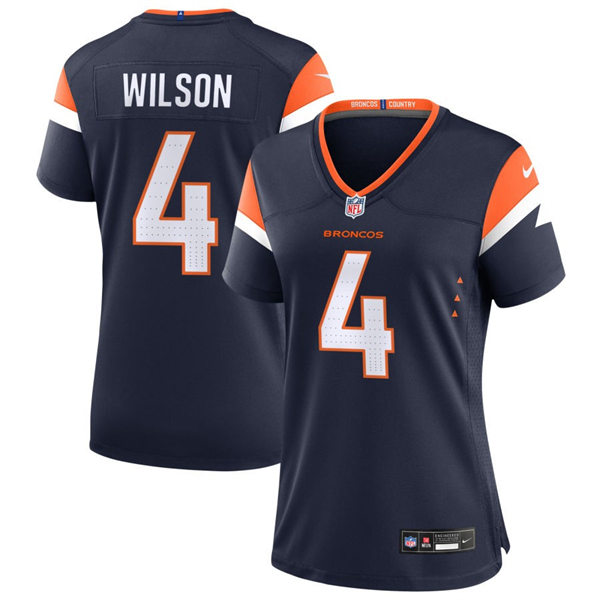  Womens Denver Broncos #4 Zach Wilson Nike Navy Alternate Limited Jersey 
