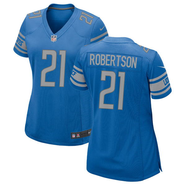  Womens Detroit Lions #21 Amik Robertson Nike Blue Limited Jersey 