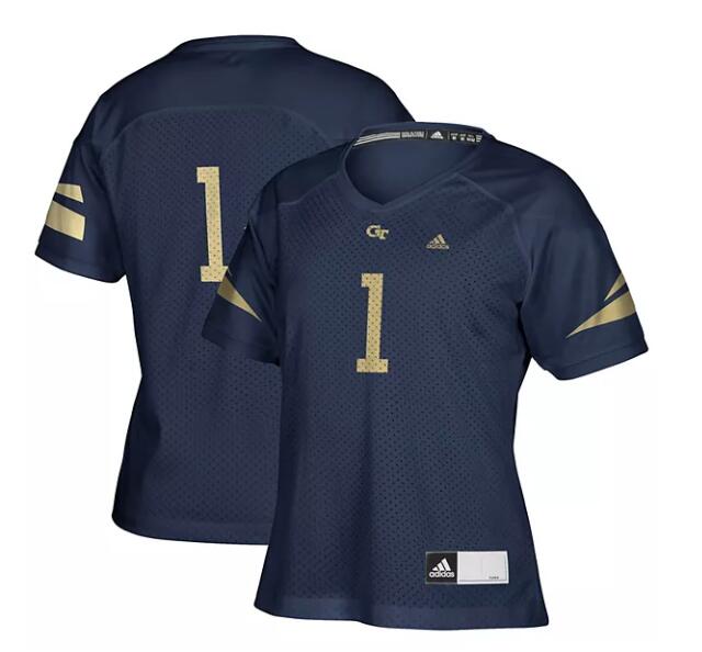  Womens Georgia Tech Yellow Jackets Custom Jamious Griffin Khatavian Frank Durant Brooks Pat Swilling Adidas Navy Gold Football Jersey 