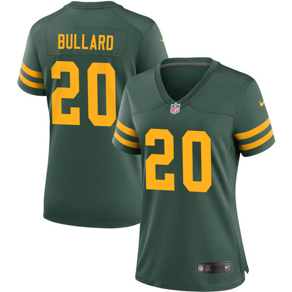 Womens Green Bay Packers #20 Javon Bullard Nike Green Alternate Retro 1950s Throwback Jersey 