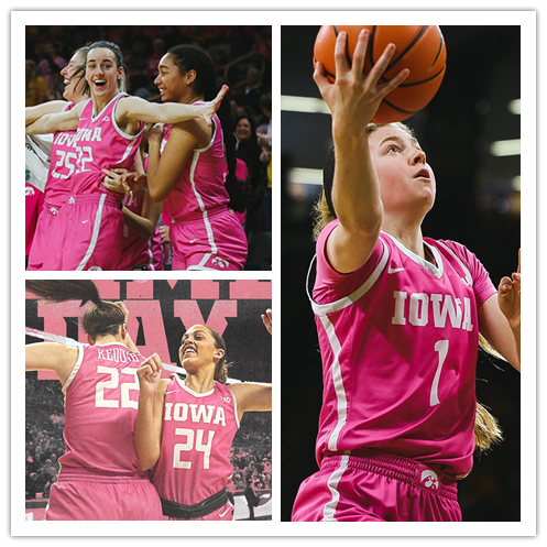  Womens Iowa Hawkeyes Custom Nike 2023 Pink Basketball Game Jersey 