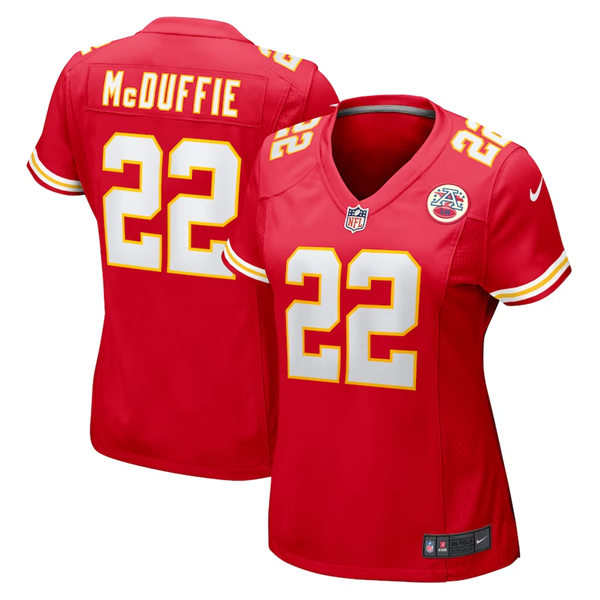  Womens Kansas City Chiefs #21 Trent McDuffie Nike Red Limited Jersey 
