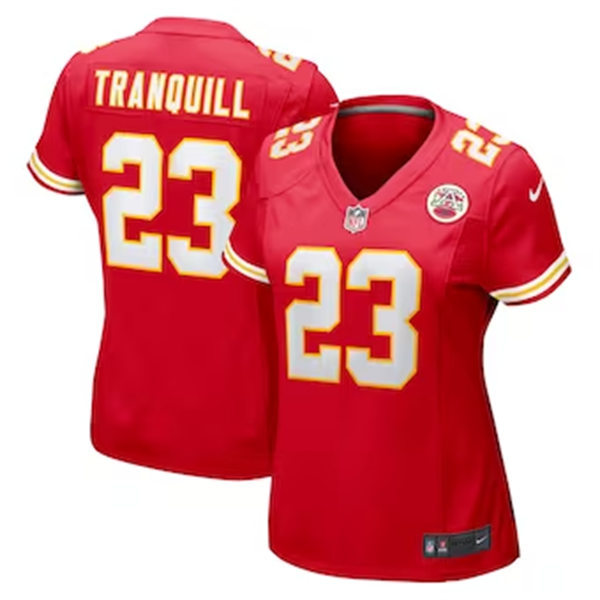  Womens Kansas City Chiefs #23 Drue Tranquill Nike Red Limited Jersey 