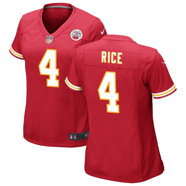  Womens Kansas City Chiefs #4 Rashee Rice Nike Red Limited Jersey 