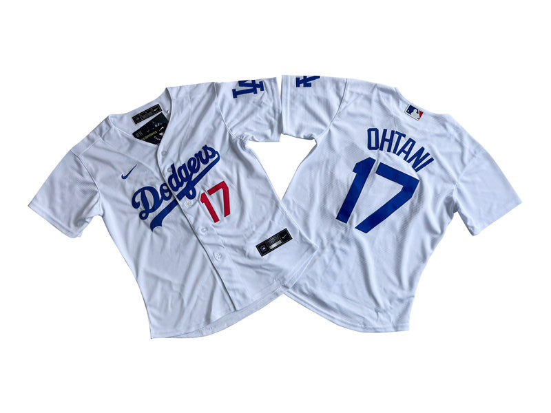  Womens Los Angeles Dodgers #17 Shohei Ohtani Nike White Home CoolBase Player Jersey 
