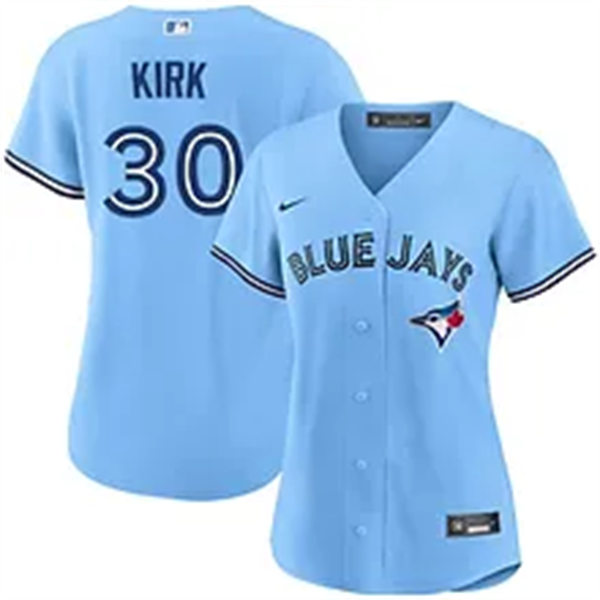  Womens Mens Toronto Blue Jays #30 Alejandro Kirk Powder Blue Alternate Limtied Jersey 