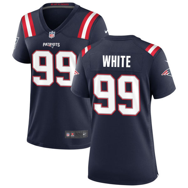 Womens New England Patriots #99 Keion White Nike Navy Limited Jersey 