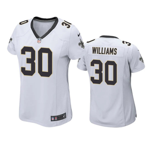  Womens New Orleans Saints #30 Jamaal Williams Nike White Limited Jersey 
