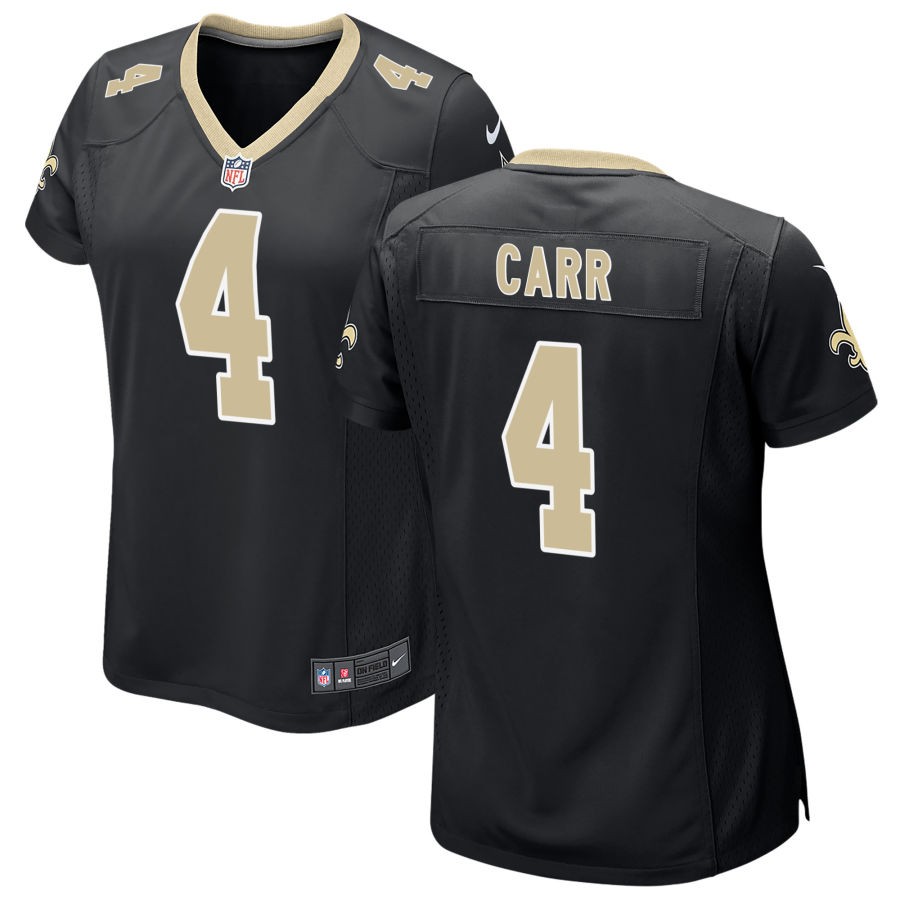  Womens New Orleans Saints #4 Derek Carr Nike Black Limited Jersey 