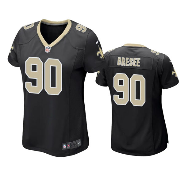  Womens New Orleans Saints #90 Bryan Bresee Nike Black Limited Jersey 