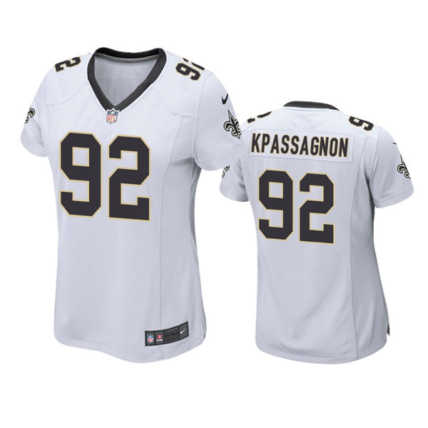  Womens New Orleans Saints #92 Tanoh Kpassagnon Nike White Limited Jersey 