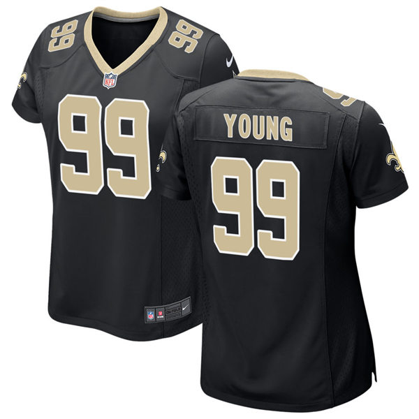  Womens New Orleans Saints #99 Chase Young Nike Black Vapor Untouchable Limited Jersey 