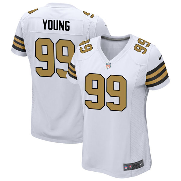  Womens New Orleans Saints #99 Chase Young Nike White Color Rush Legend Player Jersey 