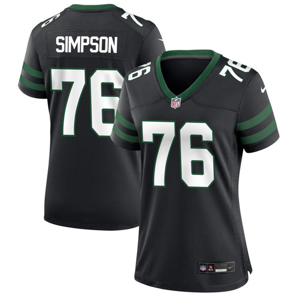  Womens New York Jets #76 Duane Brown Nike Black Alternate Legacy Game Jersey 