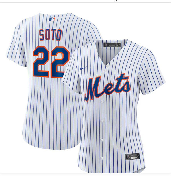  Womens New York Mets #22 Juan Soto Nike White Home Limited Player Jersey 
