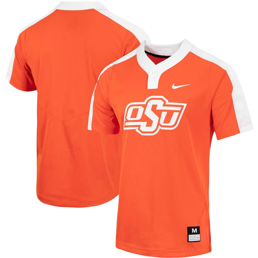  Womens Oklahoma State Cowboys Custom Nike 2023 Orange Two Button Pullover Softball Jersey 