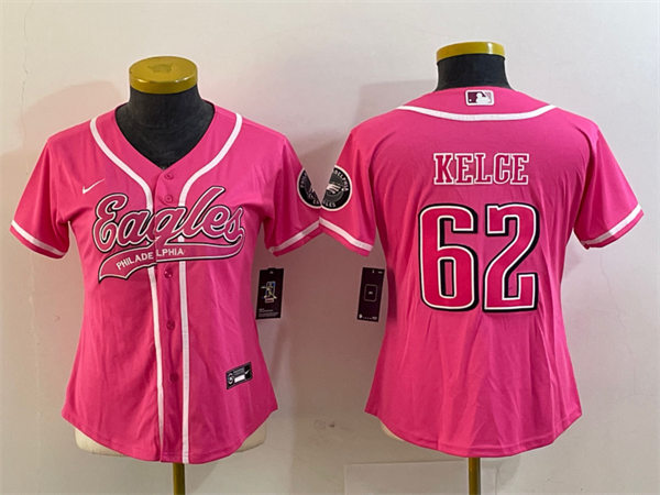  Womens Philadelphia Eagles #62 Jason Kelce Nike Pink  NFLXMLBA joint Jersey 
