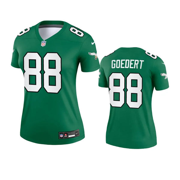  Womens Philadelphia Eagles #88 Dallas Goedert 2023 Nike Kelly Green Retro Jersey 