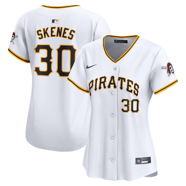  Womens Pittsburgh Pirates #30 Paul Skenes Nike White Home Limited Jersey 