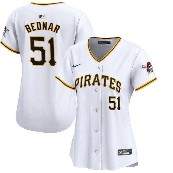  Womens Pittsburgh Pirates #51 David Bednar Nike White Home Limited Jersey 
