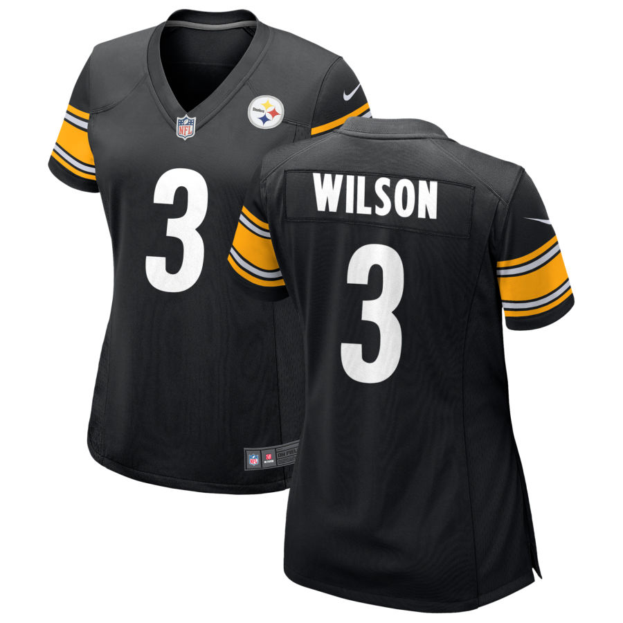  Womens Pittsburgh Steelers #3 Russell Wilson Nike Black Limited Jersey 