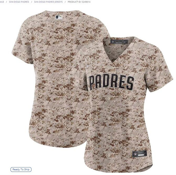  Womens San Diego Padres Blank Nike USMC Alternate Camo Limited Team Jersey 