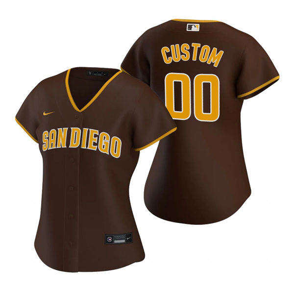  Womens San Diego Padres Custom Rollie Fingers John Kruk Ryan Klesko Yu Darvish Nike Brown Road Jersey 