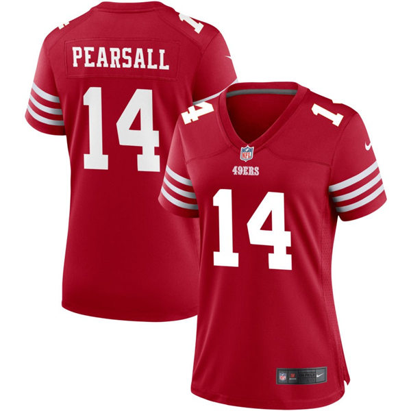  Womens San Francisco 49ers #14 Ricky Pearsall  Nike Scarlet Limited Jersey 