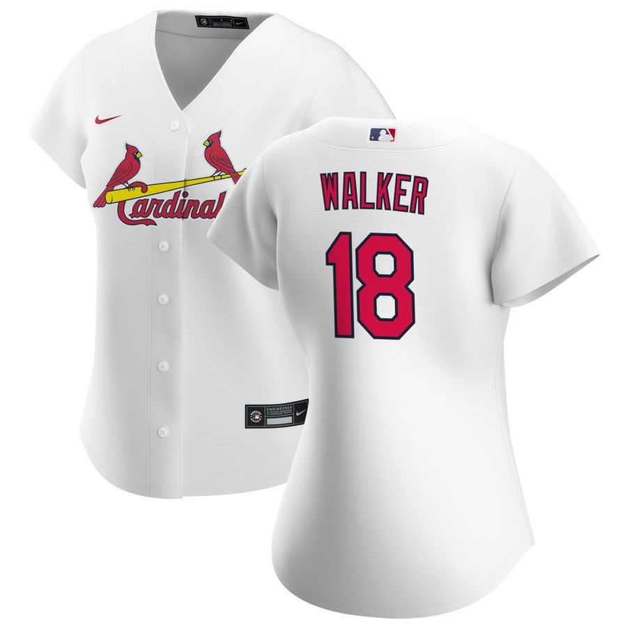  Womens St. Louis Cardinals #18 Jordan Walker Nike White Home CoolBase Jersey 