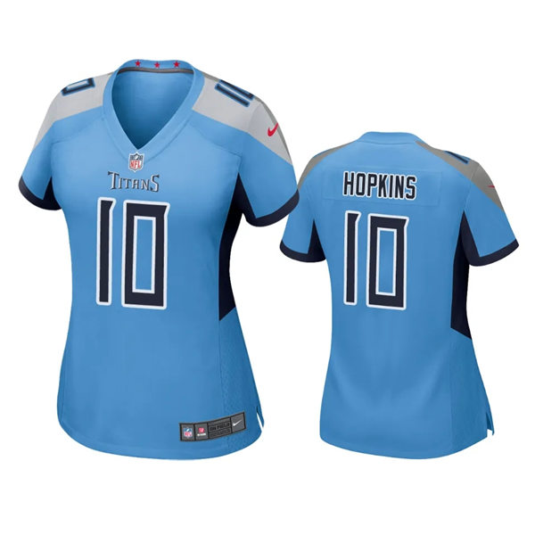  Womens Tennessee Titans #10 DeAndre Hopkins Nike Light Blue Alternate Limited Jersey 