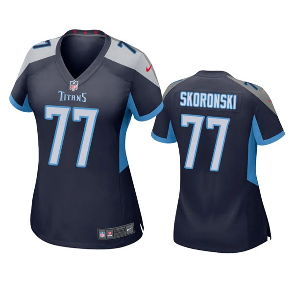  Womens Tennessee Titans #77 Peter Skoronski Nike Navy Limited Jersey 