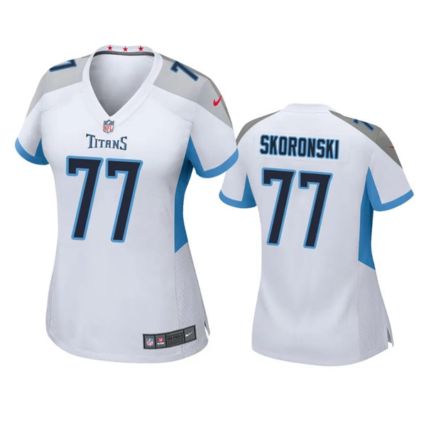  Womens Tennessee Titans #77 Peter Skoronski Nike White Limited Jersey 