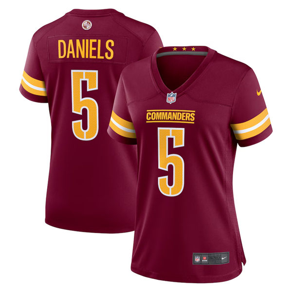  Womens Washington Commanders #5 Jayden Daniels Nike Burgundy Team Color Limited Jersey 
