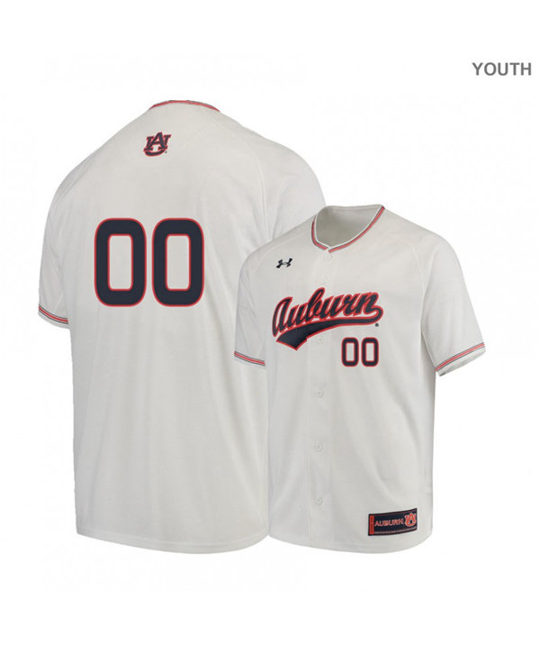  YOUTH Auburn Tigers Custom Hunter Morris Brett Olson Chase Hall Bailey Horn Hayden Gliemmo 2020 White Under Armour Baseball Jersey 