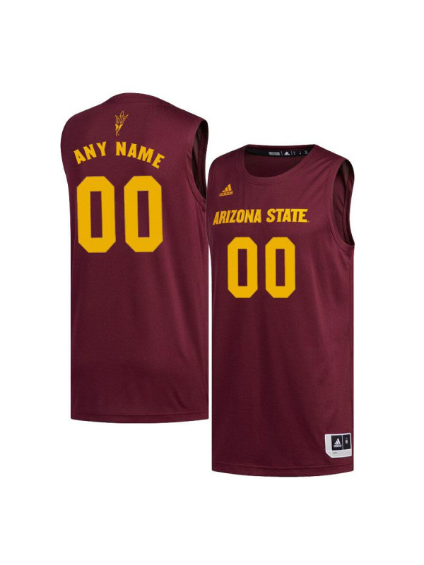  Youth Arizona State Sun Devils Custom Adidas Full Maroon College Basketball Jersey 